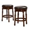 Contemporary Home Living Set of 2 Chocolate Brown and Black Contemporary Backless Counter Stools 25.5"